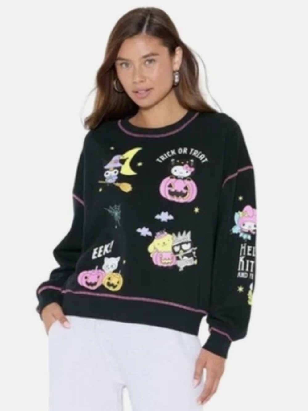 Hello Kitty & Friends Glow in the Dark Sweatshirt Sz XL  Halloween NWT Sz XL